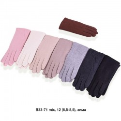 Рукавички жіночі, сенсор 12 шт (6,5-8,5 р) кашемір/хутро LeR_B33-71