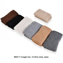 Мітенки жіночі, 12 шт (норма) тедди/хутро LeR_M28-71