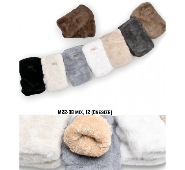 Мітенки жіночі, 12 шт (норма) хутро LeR_M22-08