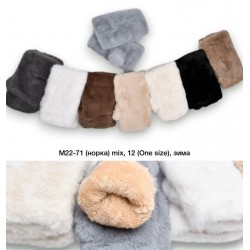 Мітенки жіночі, 12 шт (норма) хутро LeR_M22-71
