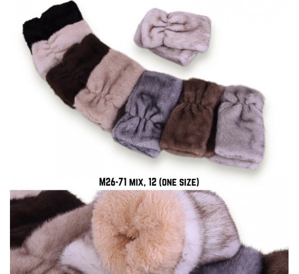 Мітенки жіночі, 12 шт (норма) хутро LeR_M26-71