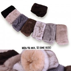 Мітенки жіночі, 12 шт (норма) хутро LeR_M26-96