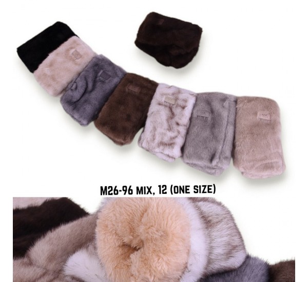 Мітенки жіночі, 12 шт (норма) хутро LeR_M26-96