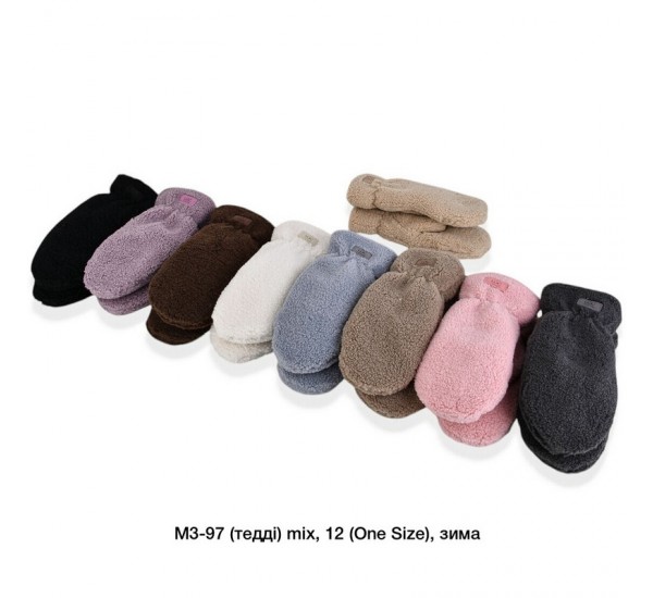 Рукавиці жіночі 12 шт (універсальний) тедді/хутро LeR_M3-97