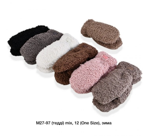 Рукавиці жіночі 12 шт (універсальний) тедді/хутро LeR_M27-97