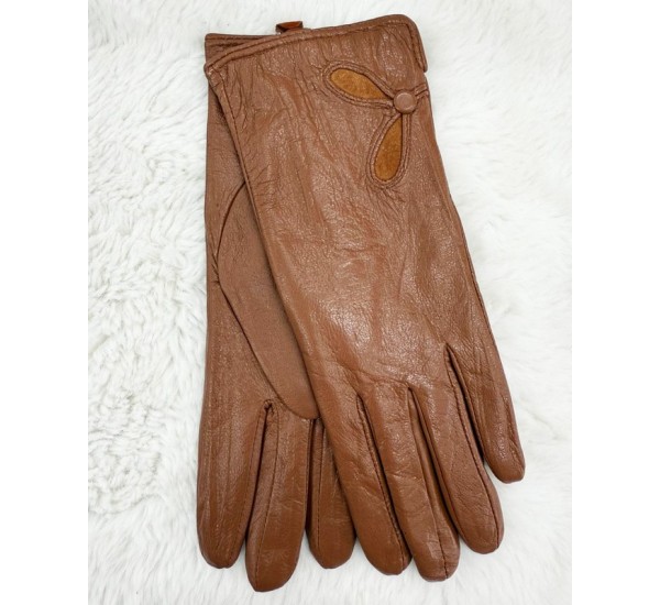 Перчатки женские 10 шт (6,5-8,5 р) кожа/шерсть LeR_517-2-Ab
