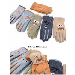 Рукавички підліткові, сенсор 12 шт (S-L) фліс LeR_B21