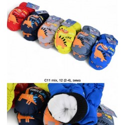 Рукавиці дитячі 12 шт (2-4 роки) нейлон/фліс LeR_C11