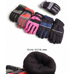 Рукавички дитячі 12 шт (7-9 років) нейлон/фліс LeR_C3