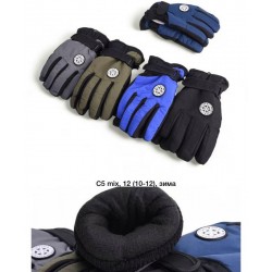 Рукавички дитячі 12 шт (10-12 років) нейлон/фліс LeR_C5