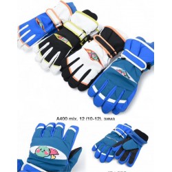 Перчатки детские 12 шт (10-12 лет) нейлон/флис LeR_A-400