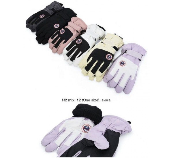 Рукавички жіночі 12 шт (норма) нейлон/фліс LeR_H-2