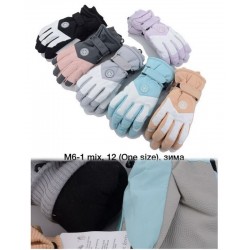 Рукавички жіночі 12 шт (норма) нейлон/фліс LeR_M6-1