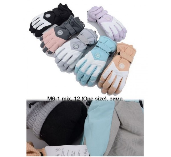 Рукавички жіночі 12 шт (норма) нейлон/фліс LeR_M6-1