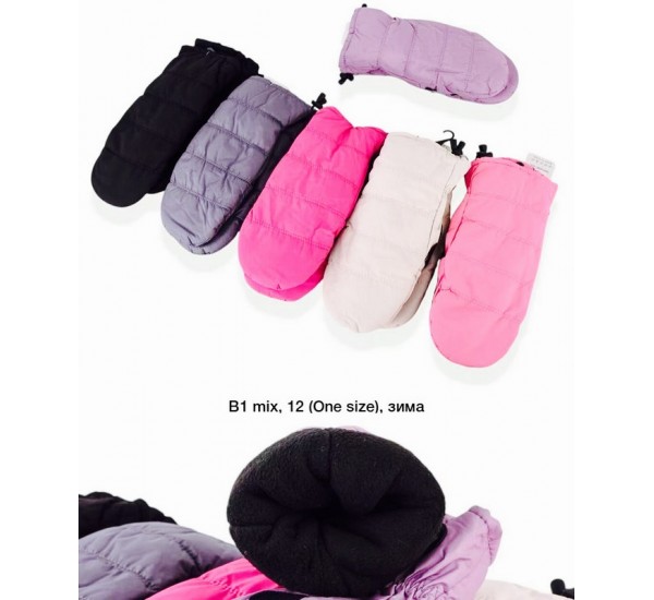 Рукавиці жіночі 12 шт (норма) нейлон/фліс LeR_B-1