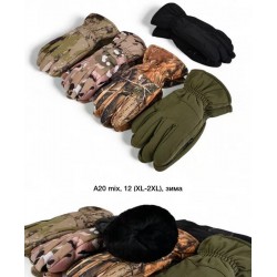 Рукавички чоловічі 12 шт (норма) нейлон/хутро LeR_A20