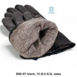 Рукавички жіночі, 10 шт (6,5-8,5 р) шкіра/вовна LeR_B66-87