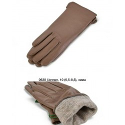Рукавички жіночі, 10 шт (6,5-8,5 р) шкіра/вовна LeR_0638