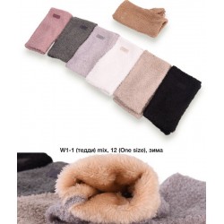 Мітенки жіночі, 12 шт (норма) тедди/хутро LeR_W1-1