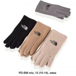 Рукавички підліткові, сенсор 12 шт (S-L) драп/хутро LeR_P-DR-BM