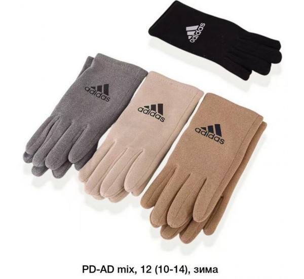 Рукавички підліткові, сенсор 12 шт (S-L) драп/хутро LeR_P-DR-AD