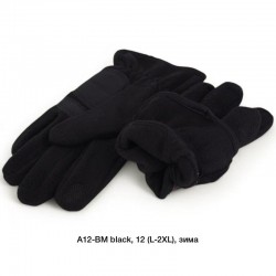 Рукавички чоловічі, сенсор 12 шт (L-2XL) неопрен/фліс LeR_A12-BMb