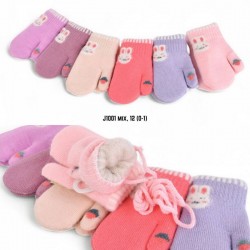 Рукавиці подвійні дитячі 12 шт (1-2 роки) акріл LeR_J1001