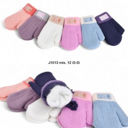 Рукавиці подвійні дитячі 12 шт (2-4 роки) акріл LeR_J1013