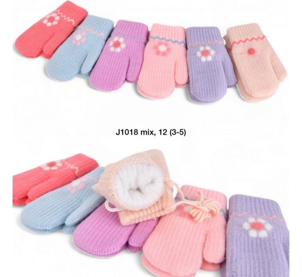 Рукавиці подвійні дитячі 12 шт (3-5 років) акріл LeR_J1018