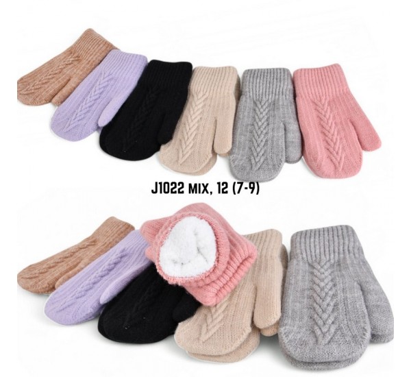 Рукавиці дитячі 12 шт (7-9 років) махра LeR_J1022