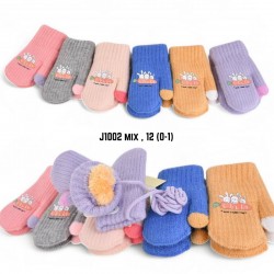 Рукавиці дитячі 12 шт (1-2 роки) хутро LeR_J1002