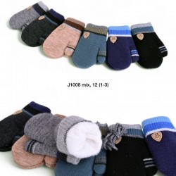 Рукавиці подвійні дитячі 12 шт (1-3 роки) акріл LeR_J1008