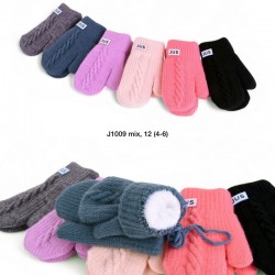 Рукавиці подвійні дитячі 12 шт (4-6 років) акріл LeR_J1009