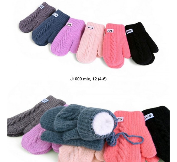 Рукавиці подвійні дитячі 12 шт (4-6 років) акріл LeR_J1009