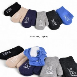 Рукавиці подвійні дитячі 12 шт (1-3 роки) акріл LeR_J1010