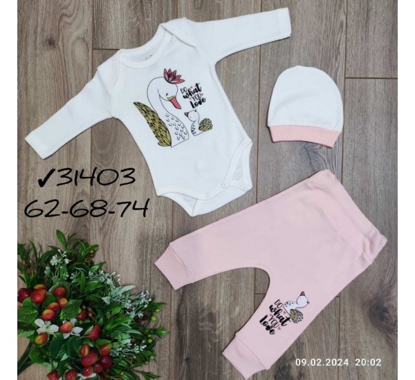 Костюм 3-ка для младенцев 2 шт интерлок (62-68 см) MiLi_31403