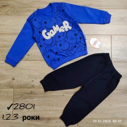 Костюм для хлопчиків 3 шт двонитка (1-3 роки) MiLi_2801b