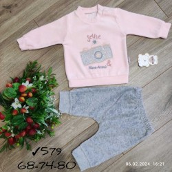 Костюм для немовлят 3 шт велюр (6-12 міс) MiLi_579a