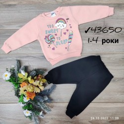 Костюм для дівчаток 4 шт тринитка/фліс (1-4 роки) MiLi_43650a