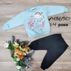 Костюм для дівчаток 4 шт тринитка/фліс (1-4 роки) MiLi_43650b