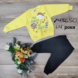 Костюм для дівчаток 4 шт тринитка/фліс (1-4 роки) MiLi_43650c