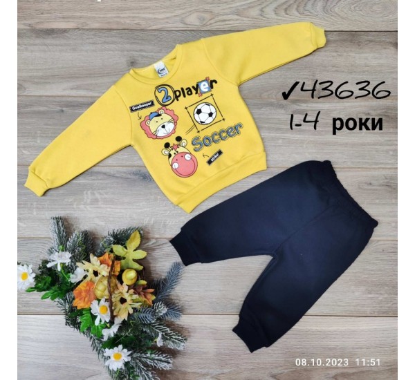 Костюм для хлопчиків 4 шт тринитка/фліс (1-4 роки) MiLi_43636