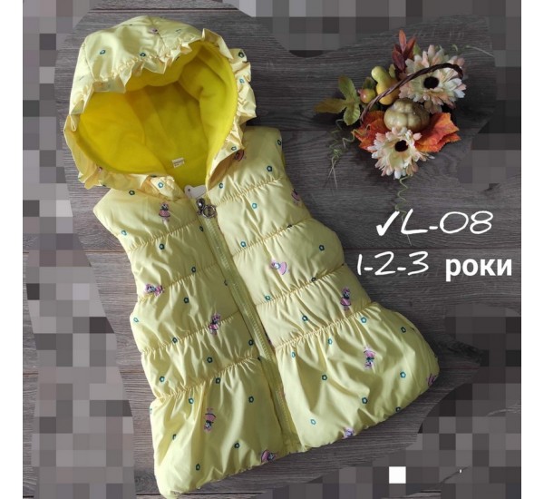Безрукавка дитяча 3 шт плащівка/синтепон (1-3 роки) MiLi_L-08a