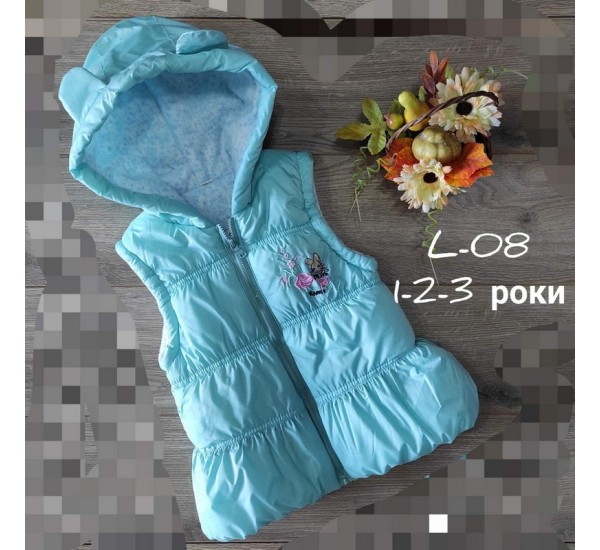 Безрукавка дитяча 3 шт плащівка/синтепон (1-3 роки) MiLi_L-08b