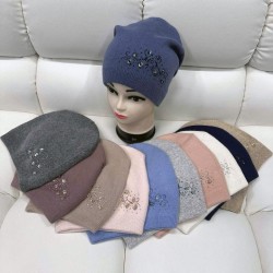 Шапка женская двойная 5 шт (норма) шерсть/кашемир ML903_100900