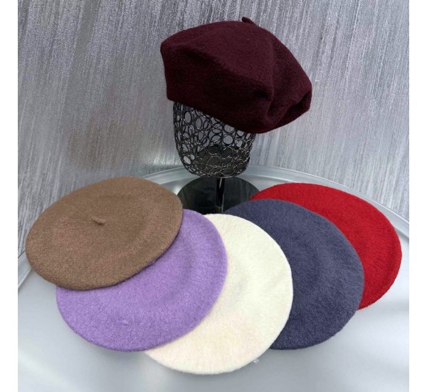 Берет жіночий 5 шт (універсальний) букле ML903_100920