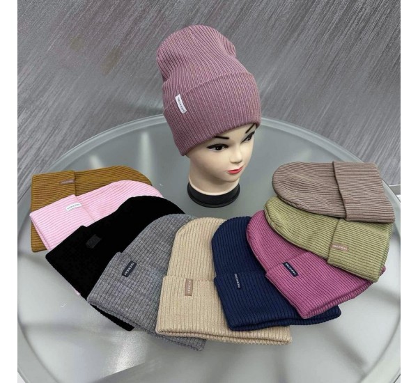 Шапка женская 5 шт (55-58 р) рубчик ML903_100938