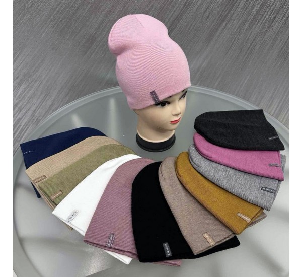 Шапка женская 5 шт (55-58 р) рубчик ML903_100940