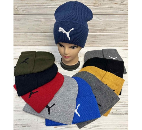 Шапка унісекс 5 шт (норма) рубчик ML903_100944