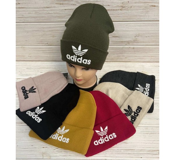 Шапка унісекс подвійна 5 шт (норма) рубчик ML903_100951